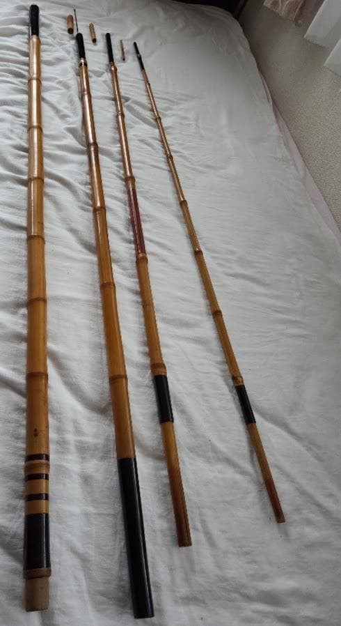 Japanese bamboo fishing rod 137cm used vintage fishing gear