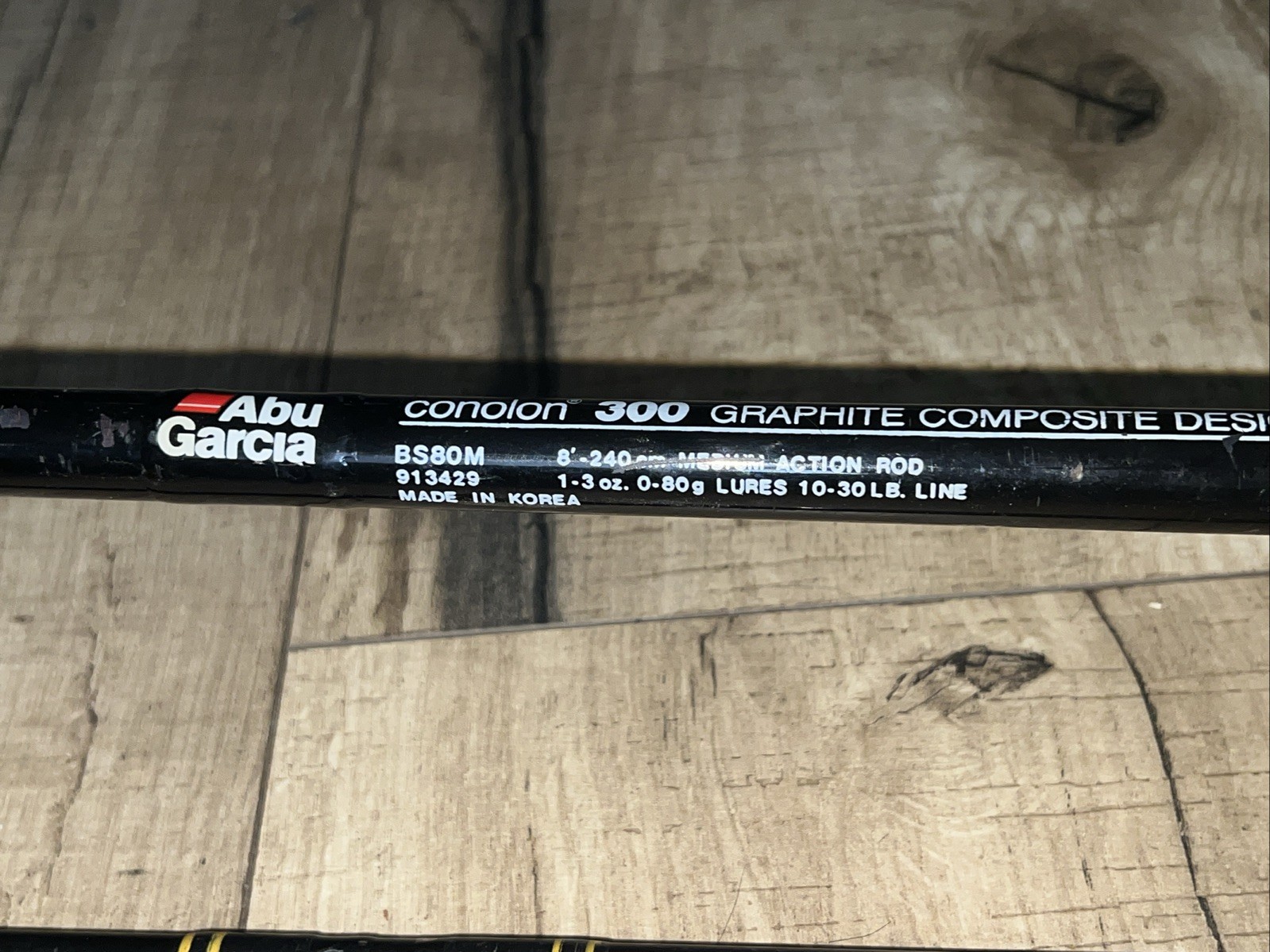 Abu Garcia Conolon 300 Graphite Fishing Rod BS80M 8′ Medium Action *GUIDE ISSUES