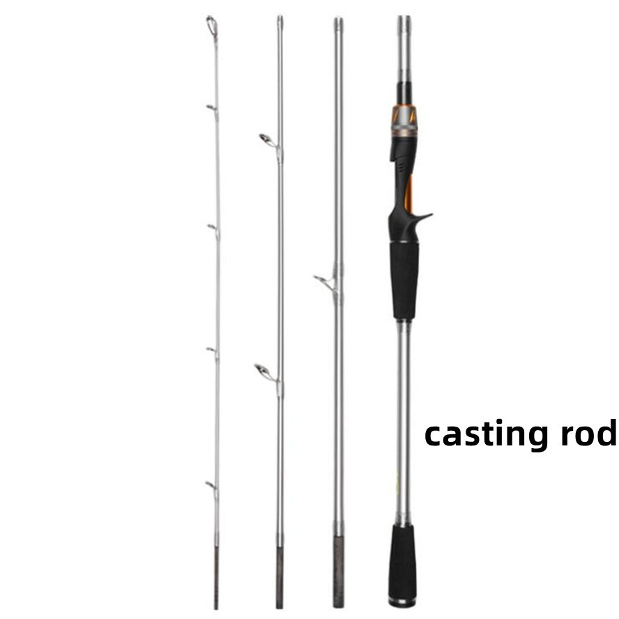 1.8M 2.1M Fishing Rods Travel 4 Section Carbon Fiber Spinning/Casting Lure Poles