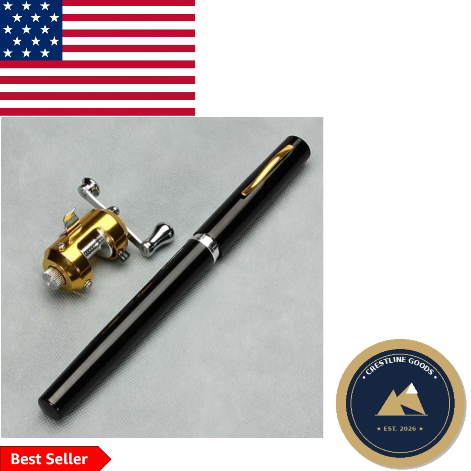 Mini Portable Pocket Fishing Rod – 38 Inches, Perfect for Bass & Trout Fishing