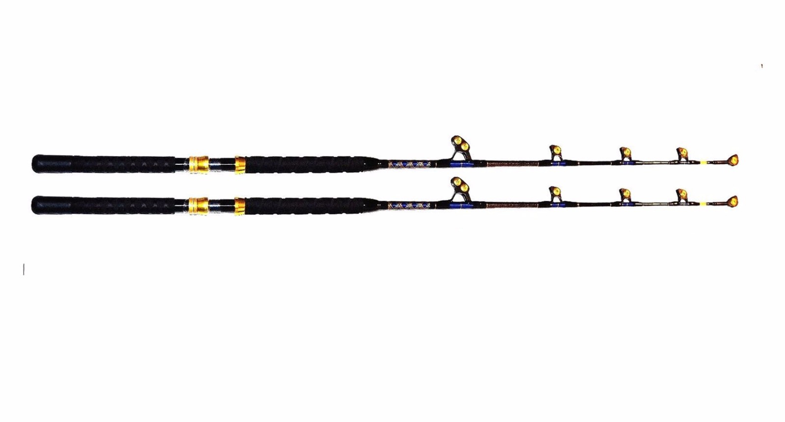 OKIAYA STANDUP TROLLING RODS 50-80LB(2PACK)VENOM-PRO CARBON BLANK/PAC BAY GUIDES