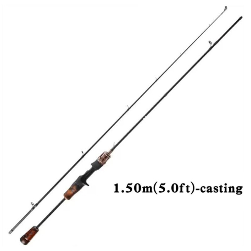 5ft/6ft Carbon Fiber Fishing Rod Spinning Casting Poles Lure Rod 2 Sections Fast