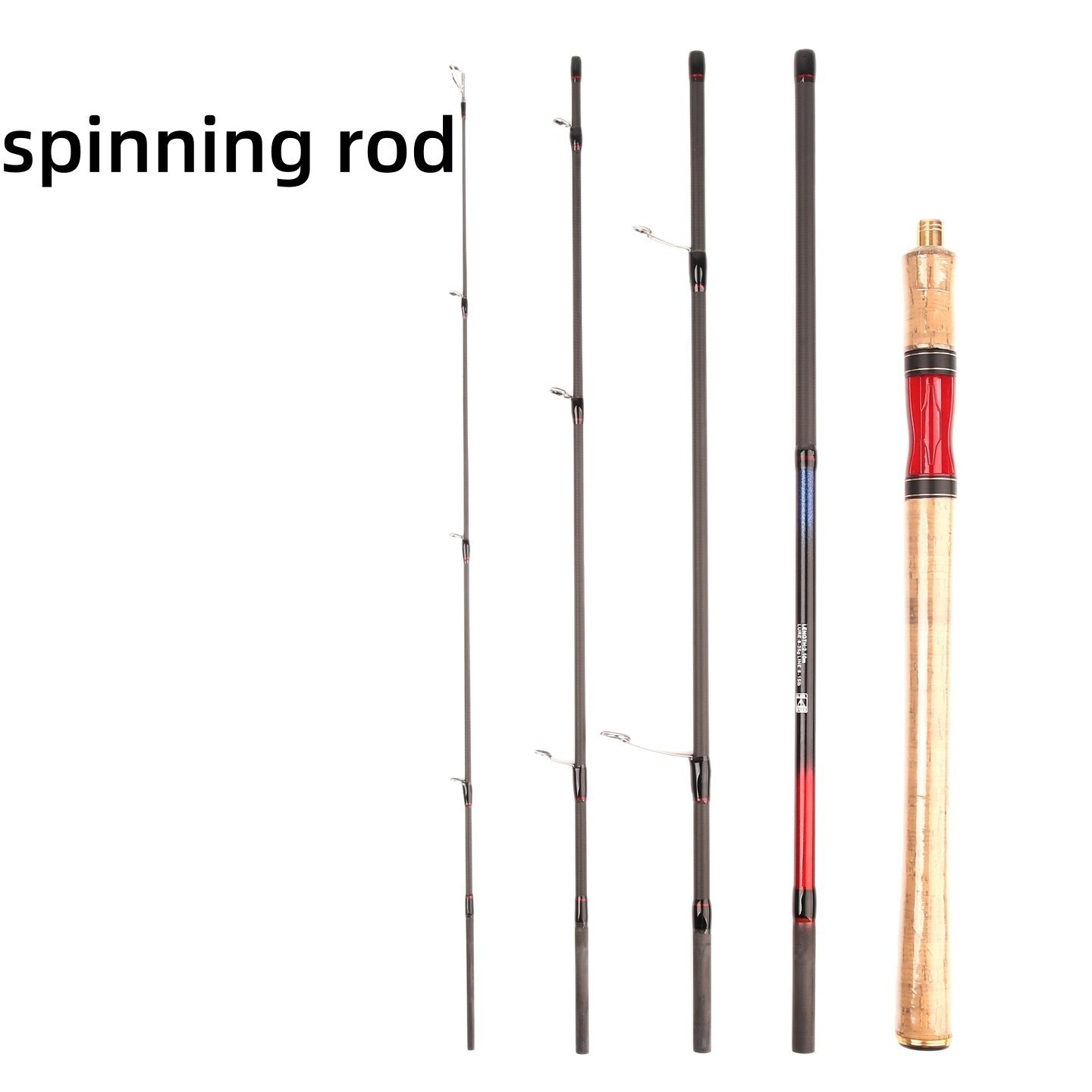 Fishing Rod Carbon Fiber Spinning Casting Rod 6.6ft 7ft 7.5ft 8ft Pole 5 Section