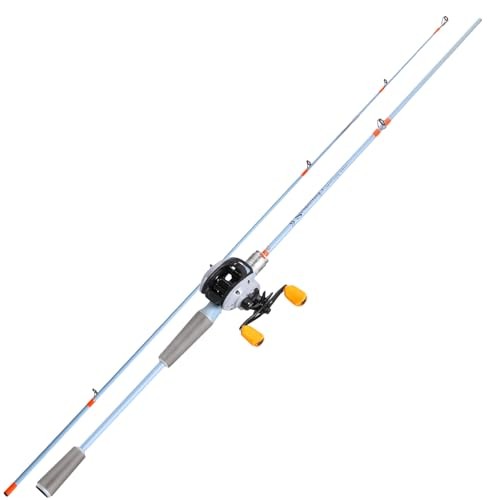 Fishing Reel Rod Combo, 24Ton Graphite Blanks 2-Piece Casting & Spinning Rod