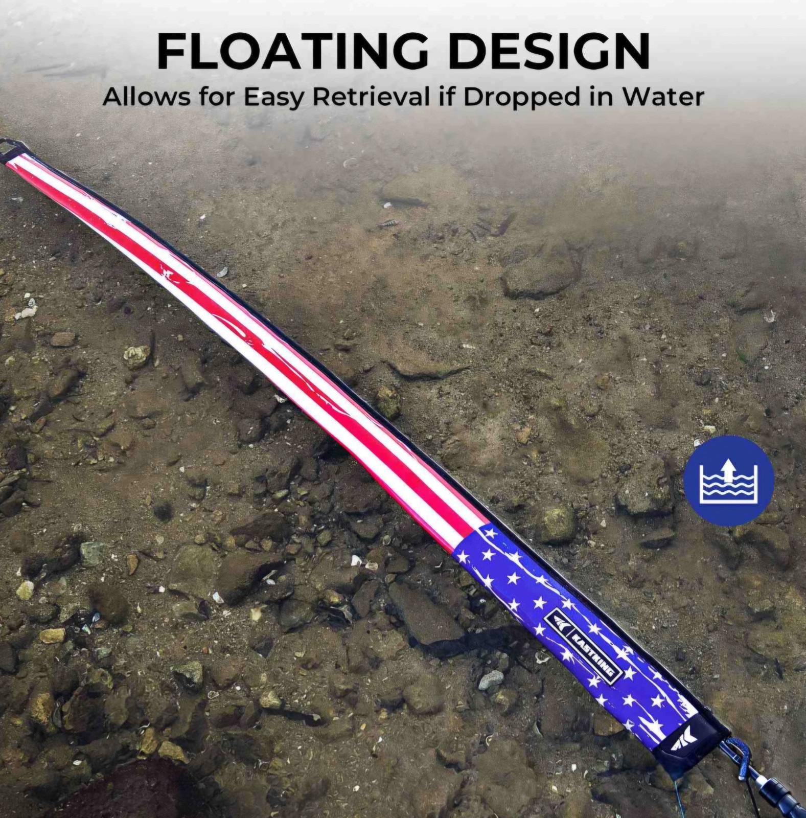 KastKing MeshGuard Neoprene Fishing Rod Sock Sleeve USA Flag Spinning Fly NEW
