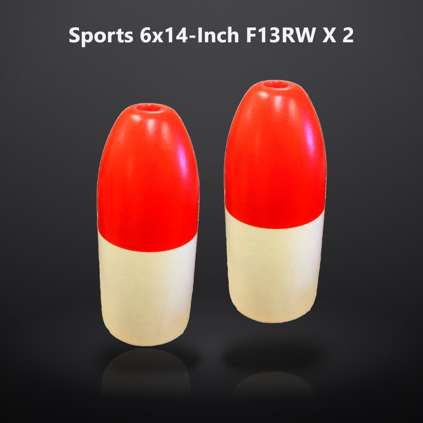 Two 5×11-Inch Floating Buoys in Red/White – Perfect for Crabbing Stability