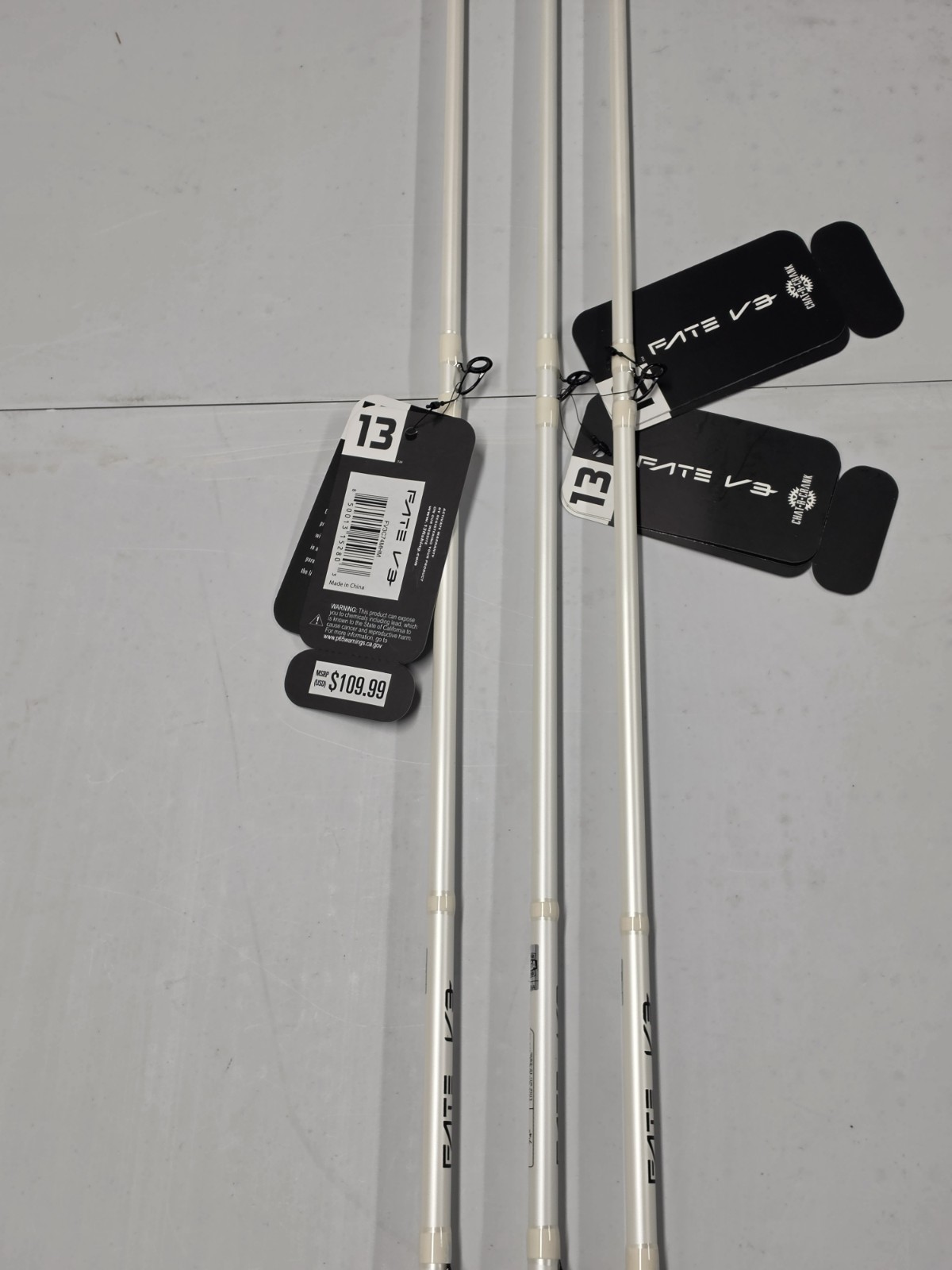 (LOT OF 3) 13 Fishing Fate V3 Baitcasting Rod 7’4″ Medium Heavy Fast