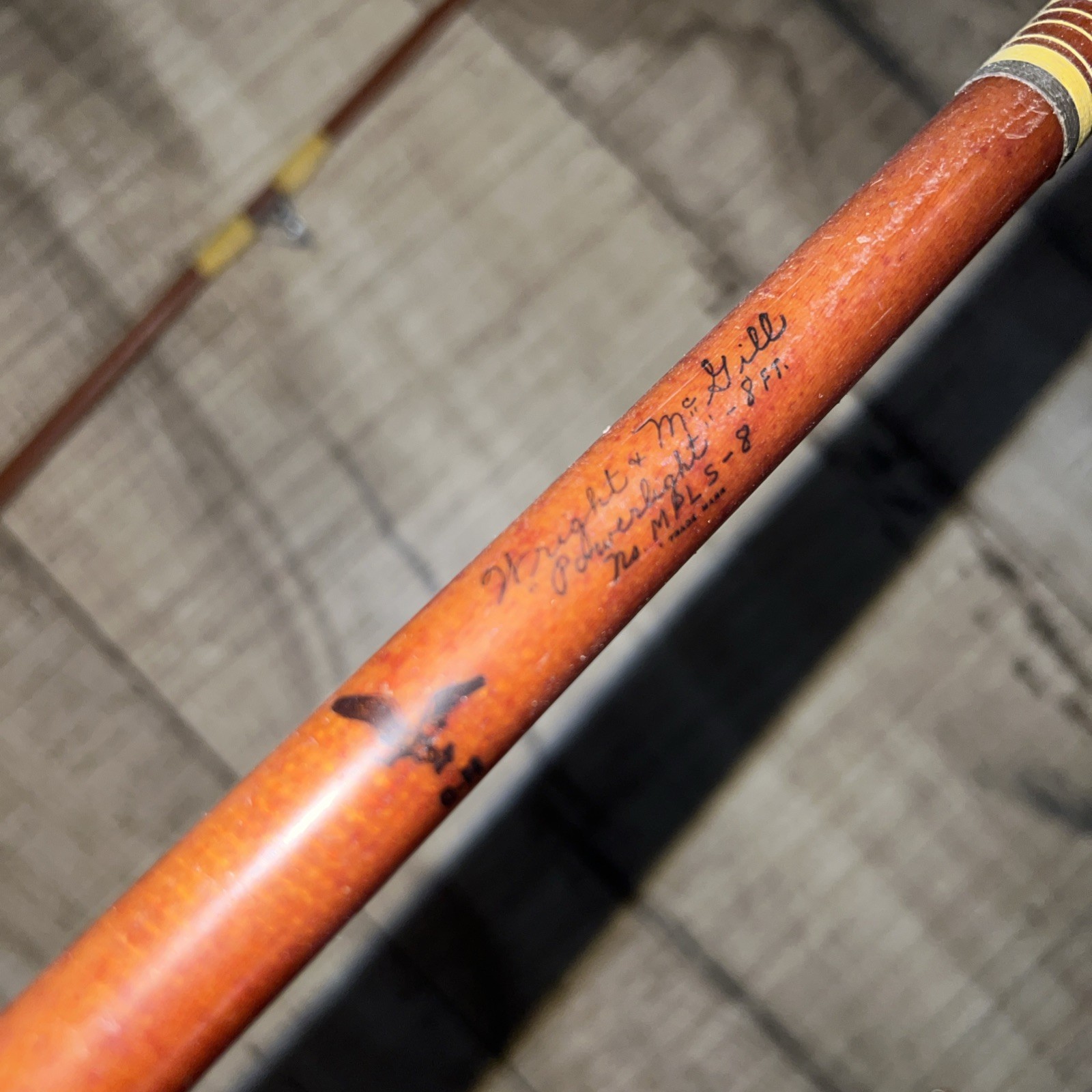 Vintage Eagle Claw Wright & McGill Powerlight MPLS 8ft 2pc spinning Rod Cork