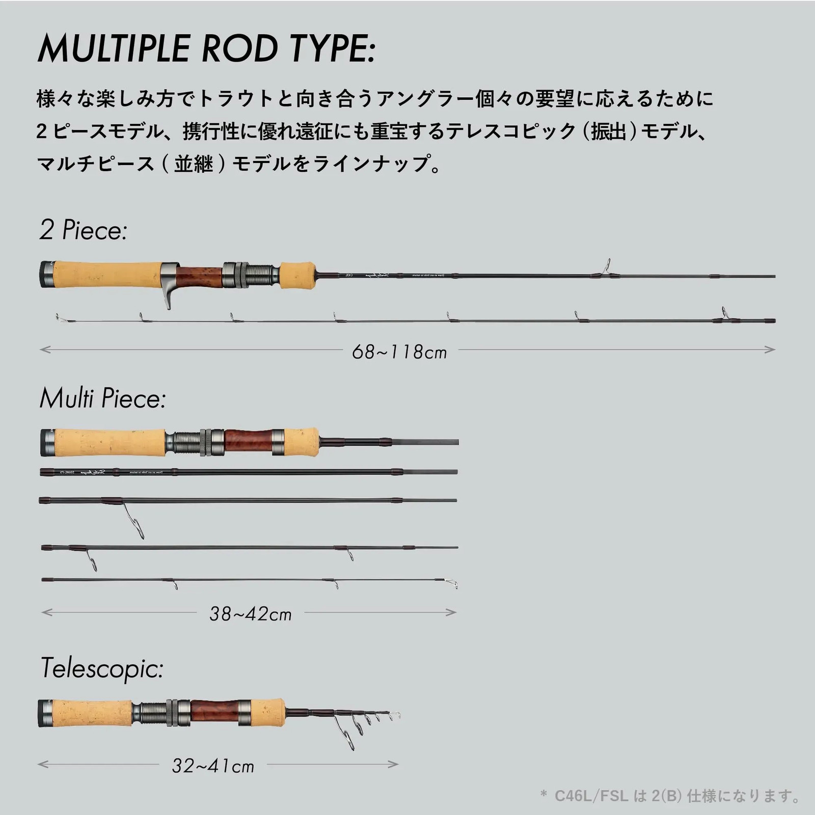Japan NEW Tailwalk Native Trout Rod Troutia feerique C49L/G-P4