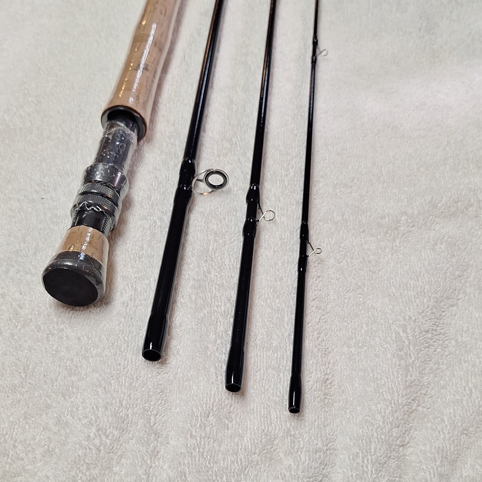 9 ft 7/8wt 4 pc IM6 Graphite Fly Rod Fast Action Full Cork Black 10 Guides