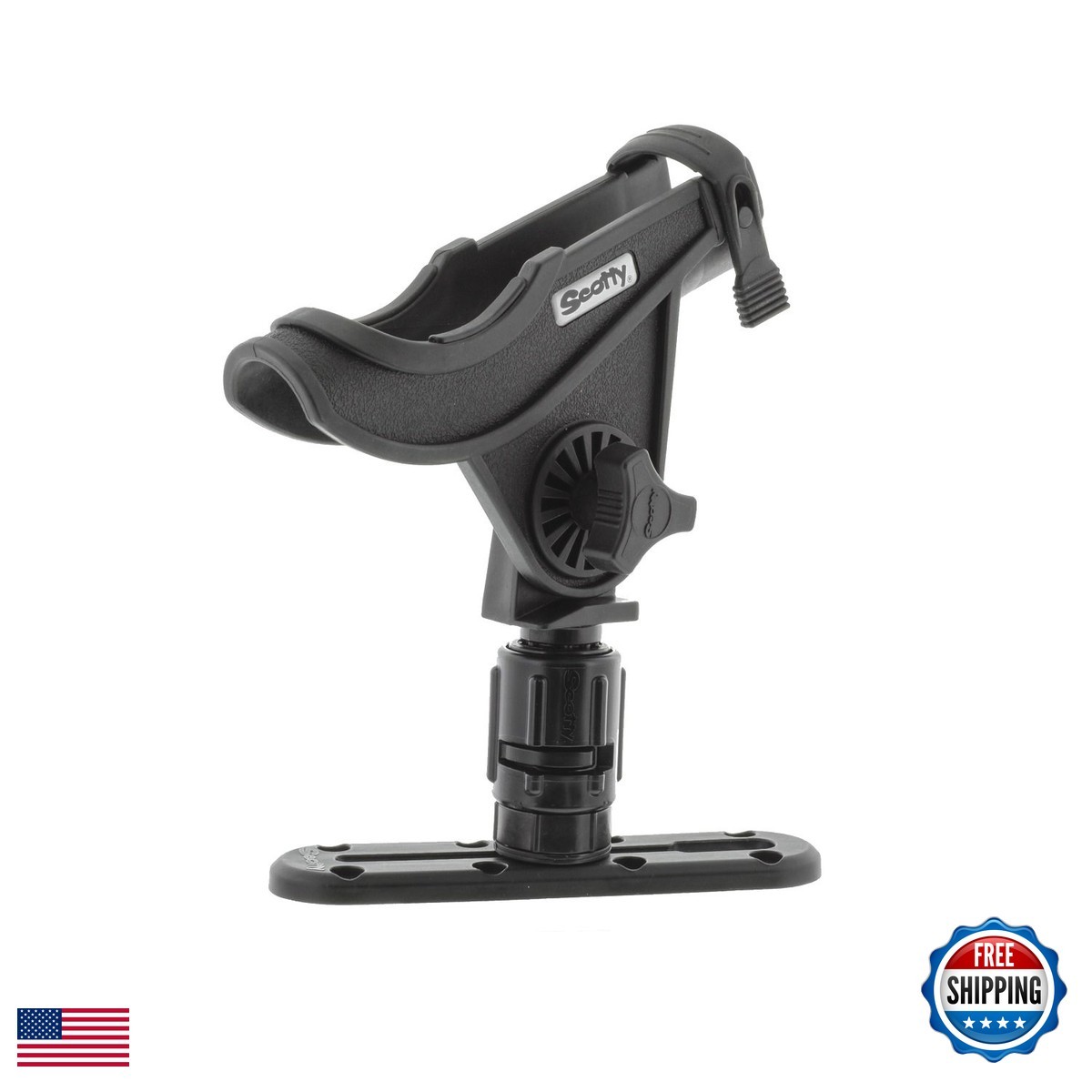 Scotty 282-BK Baitcaster Rod Holder with Gearhead & Track Black