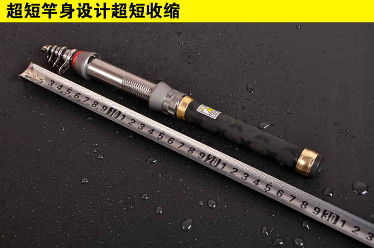 Carbon Portable Telescopic Fishing Rod travel mini Spinning Tackle Sea Rod