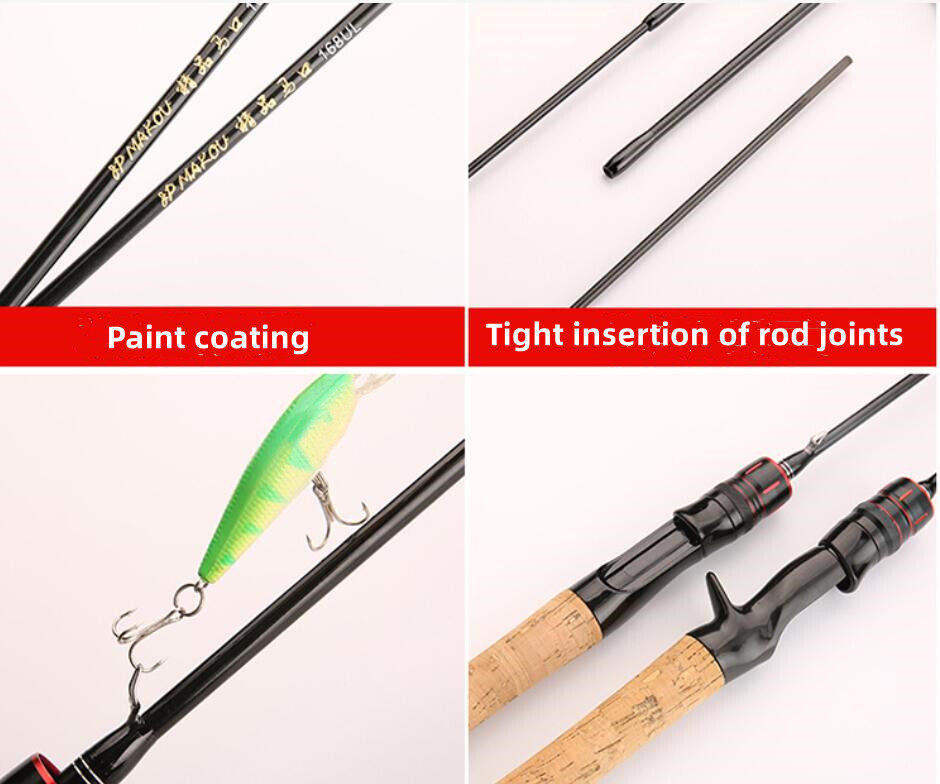 1.5M/1.68M/1.8M Carbon Fiber Fishing Rod Ultra Light Spinning Wooden Handle Rods