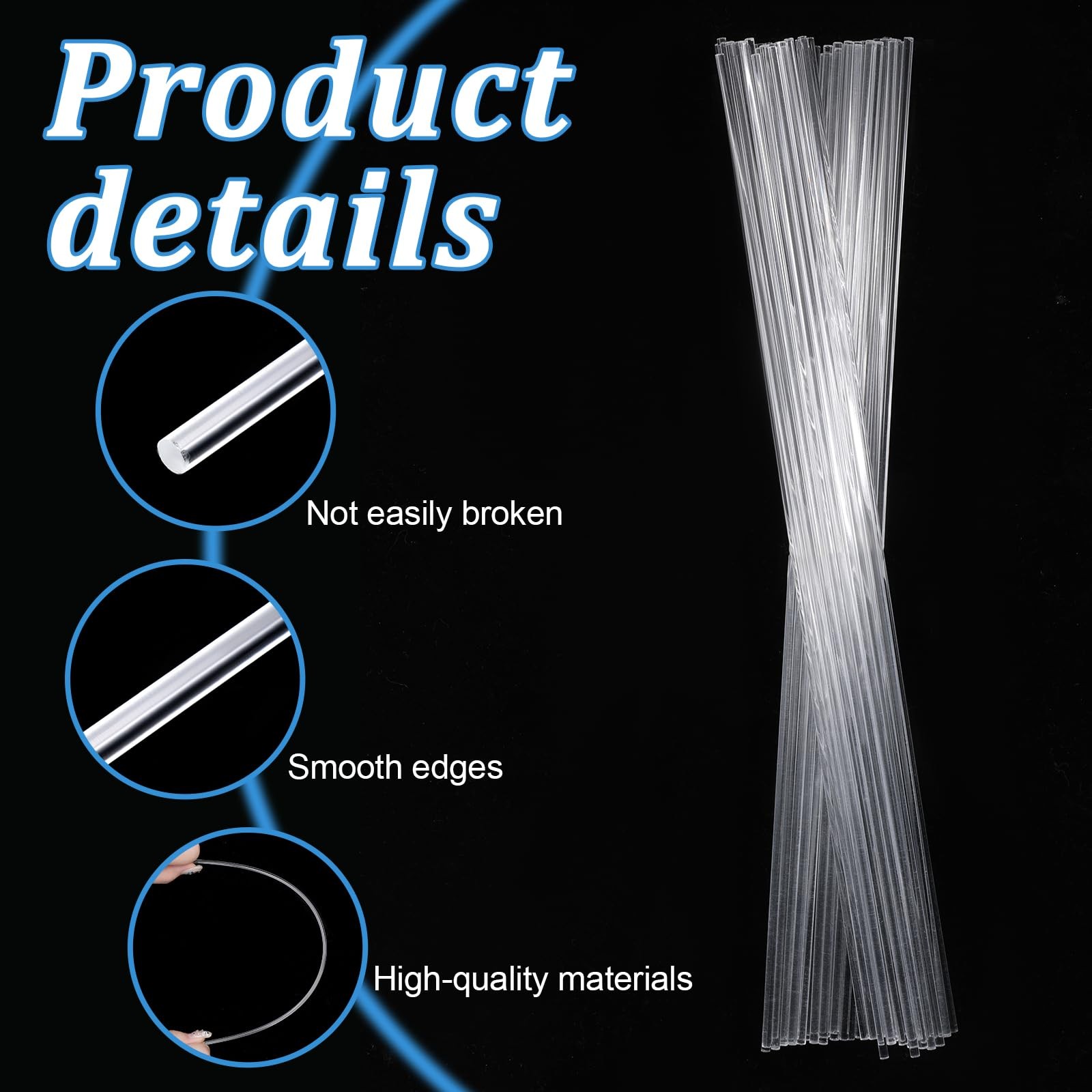 120 Pcs Clear Acrylic Rods, 2 mm 8 inch Diameter Acrylic Dowel Rods, Reusable…