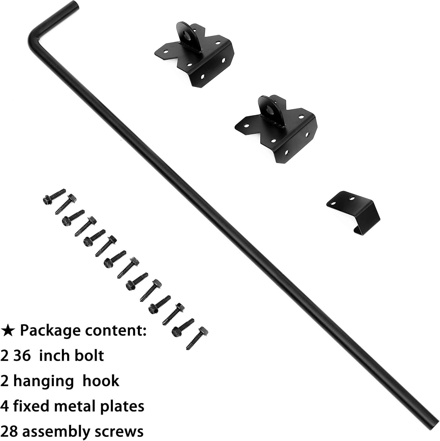 2 Pack 36-Inch Gate Drop Pin Cane Bolt – Security for Wood & Metal Gates