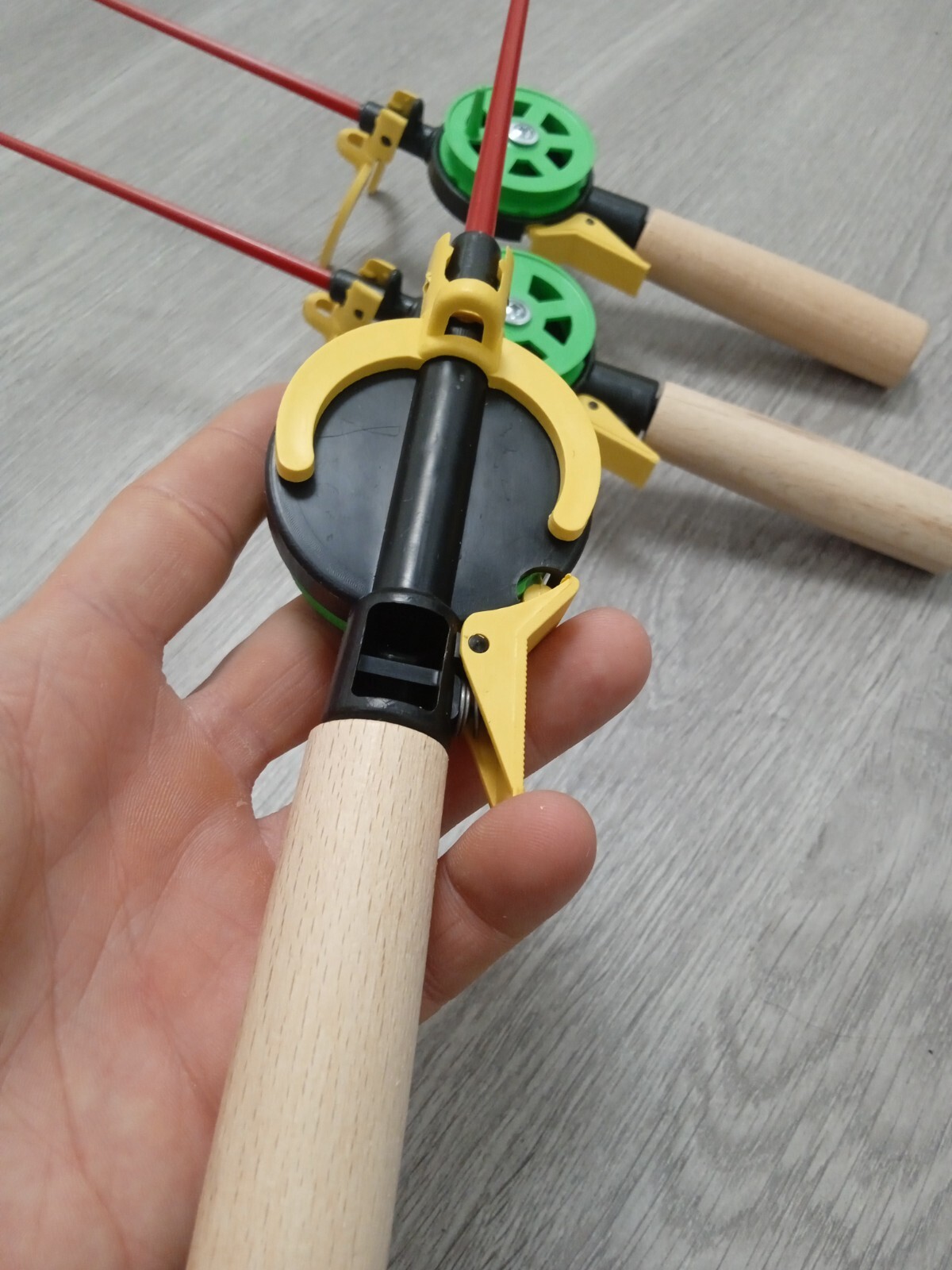3 pcs Ice winter fishing rod ice vertical jig mormyshka wooden holder