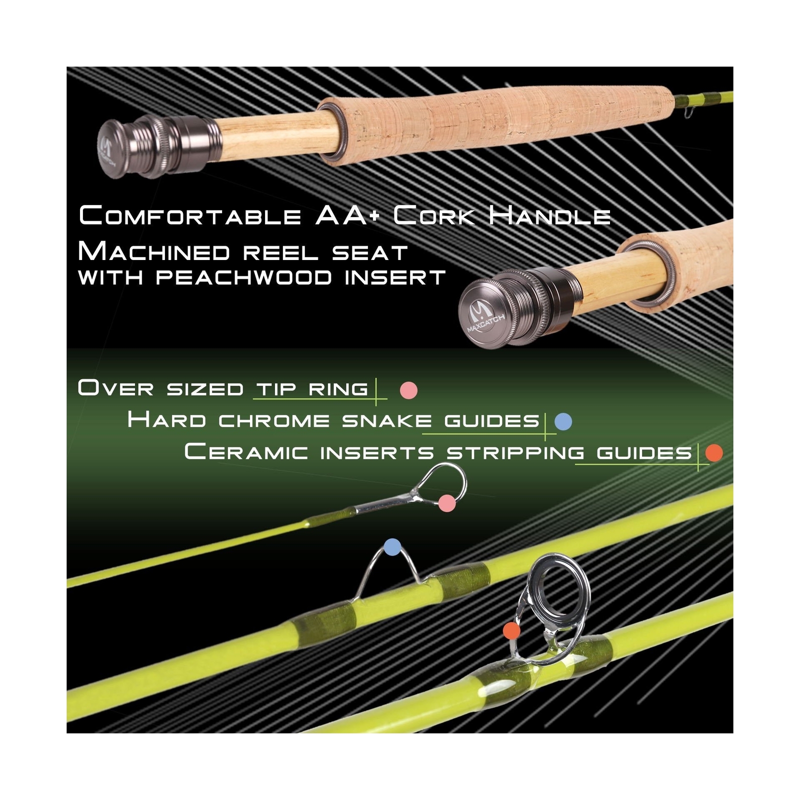 M MAXIMUMCATCH Maxcatch Ultra-Lite Fly Rod for Stream River Panfish/Trout Fis…