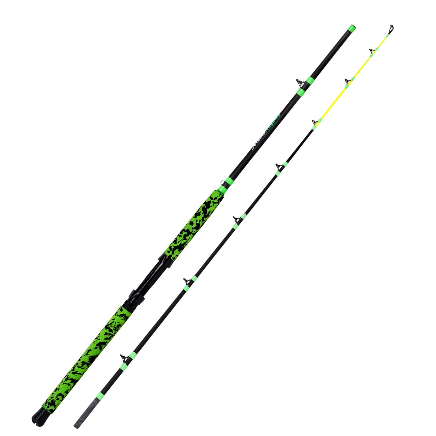 Fiblink Catfish Fishing Rods 86 Green Catfish Rod 2 Piece Portable Travel
