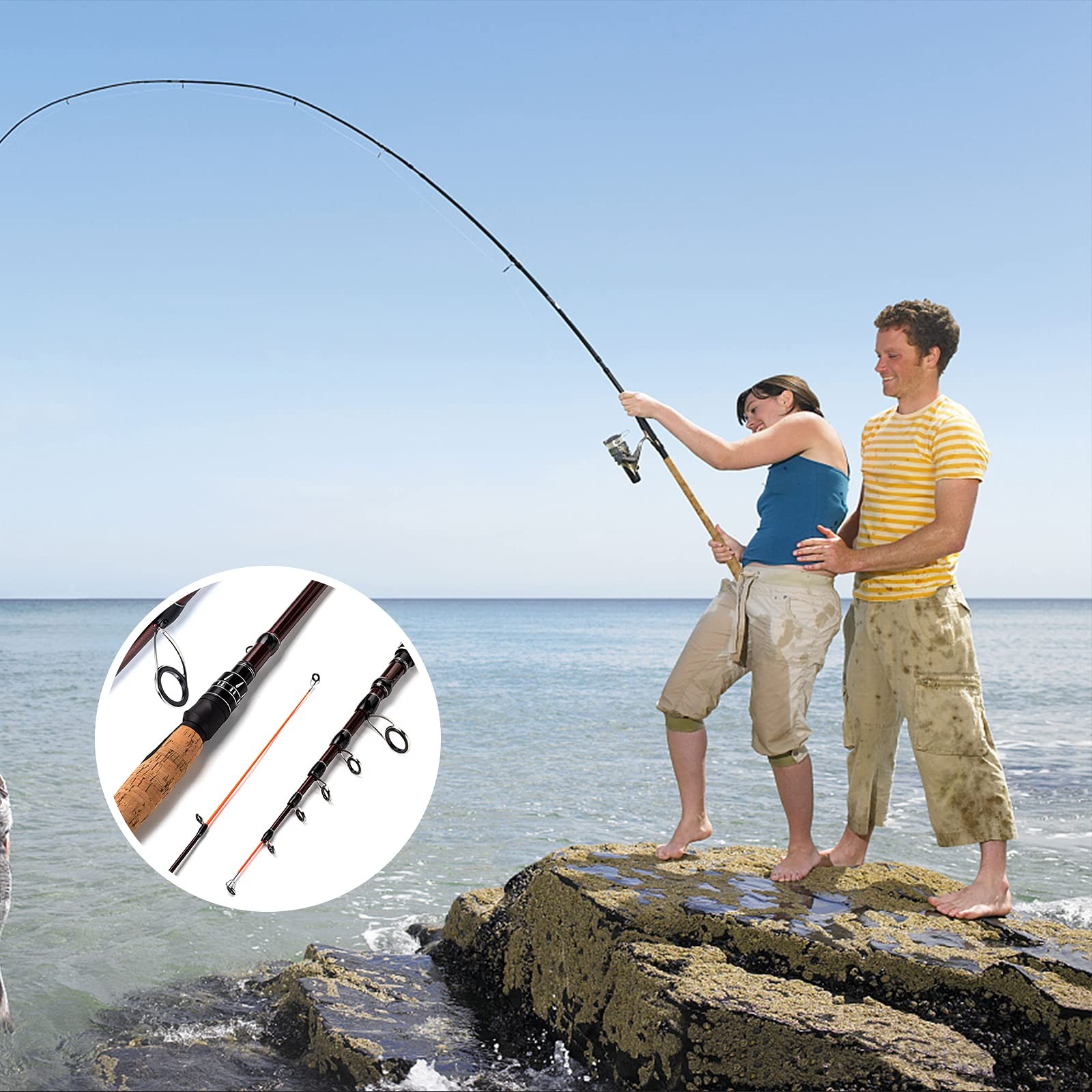Eow Xpedite Portable Telescopic Fishing Rods Spinning Casting 24T Carbon Blanks