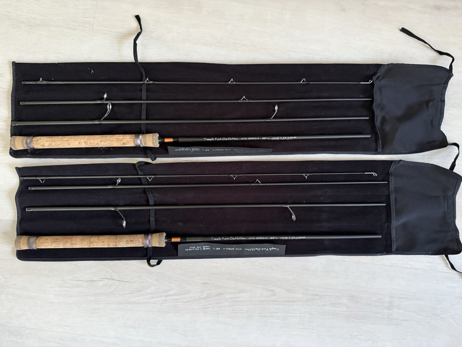 Two New Temple Fork Outfitters GTS SF802-4 8’0″ Fishing Rods (4 piece)
