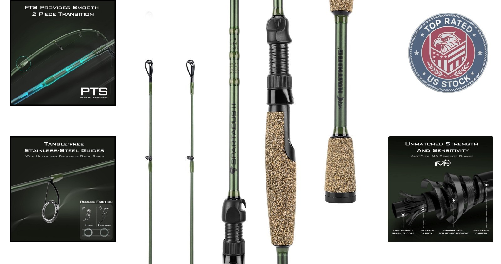 Stryker Green Spartacus II Fishing Rod – Extra Tip, Fast Action & Comfortable