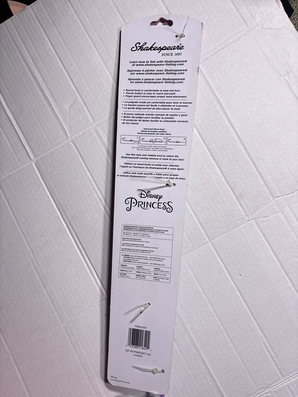 Shakespeare Kids Disney Princess 2′ 6″ Fishing Rod Pole w/Practice Casting Plug