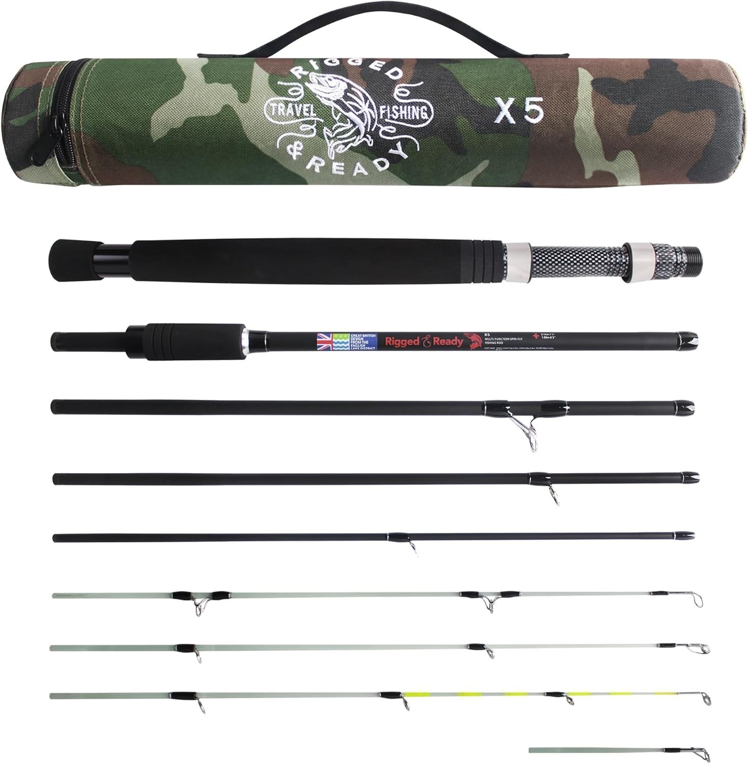 Rigged & Ready X Series Travel Fishing Rods. 6 Super Compact Combos and Rods,…