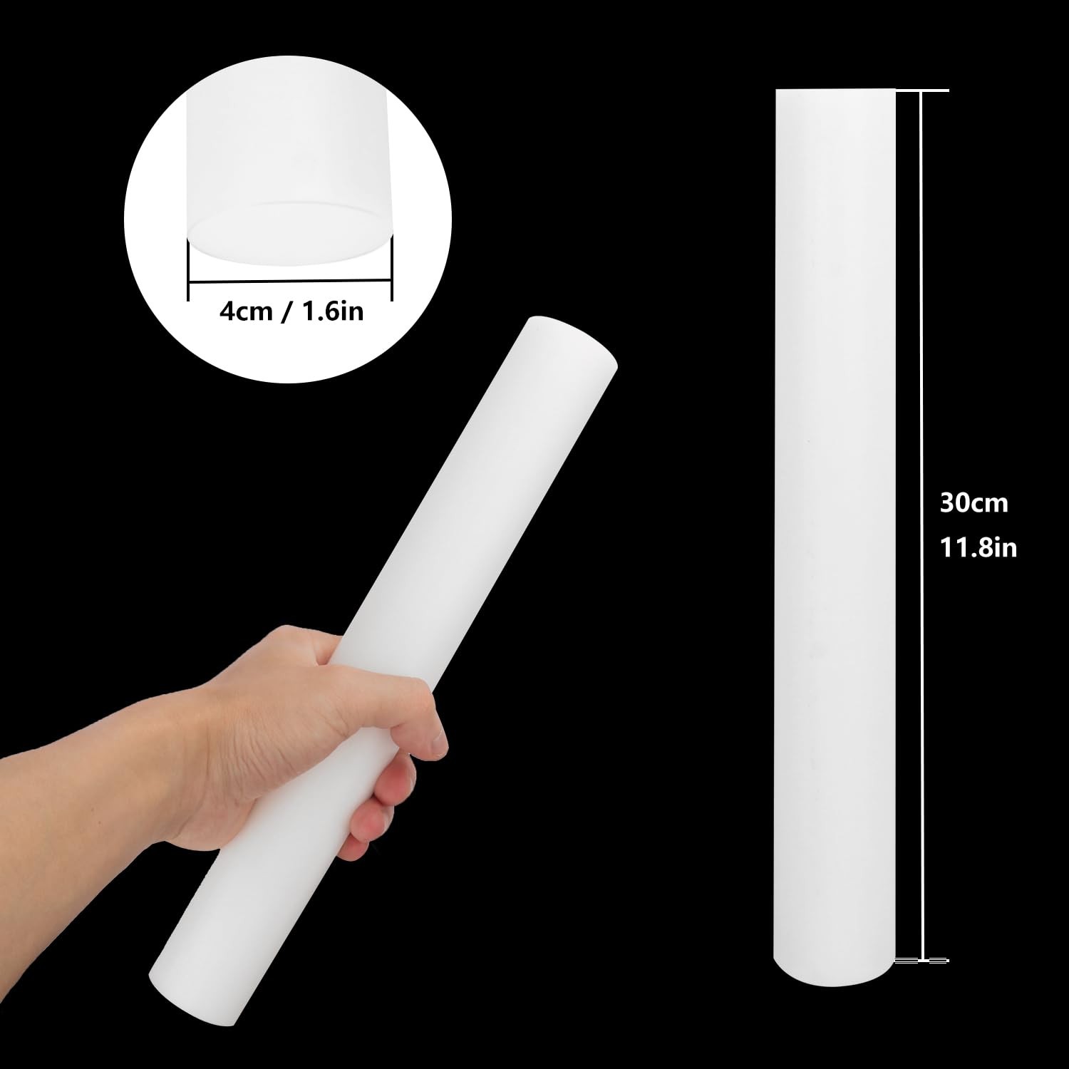 3 Pack 12 Inch Plastic Rod Stock, Acetal Copolymer Rods, White Acetal Stock S…
