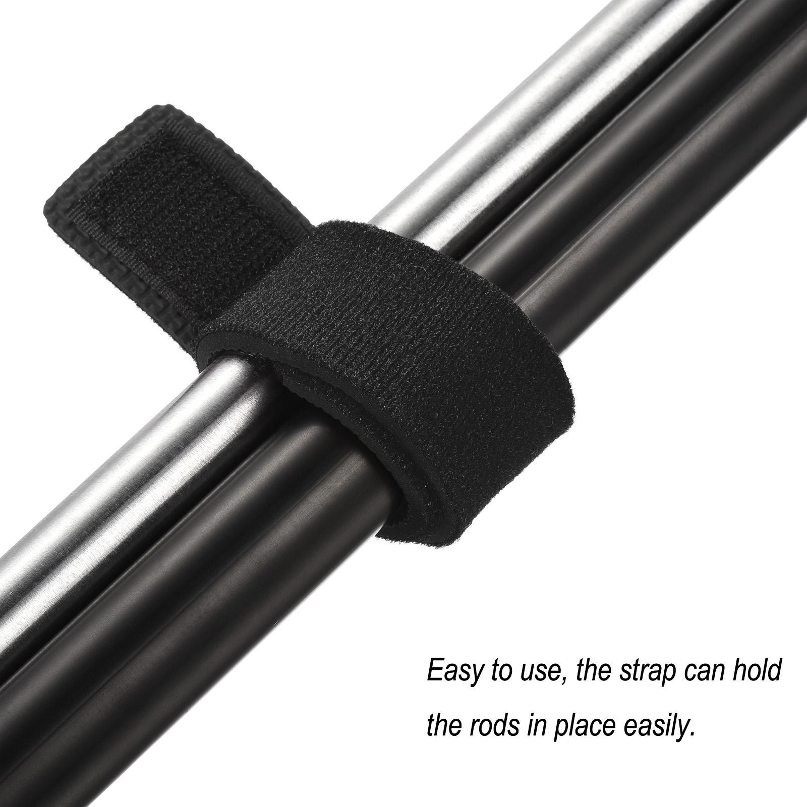 6pcs Fishing Rod Strap, 25cm Stretchy Belts Holders Pole Sleeve Cover, Black