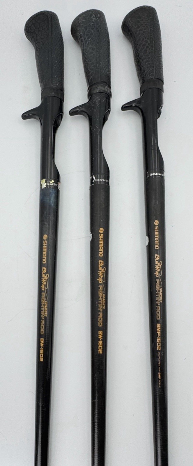 Lot 3 Shimano Bull Whip Graphite Fightin Rods BW-1602 BMP-1602