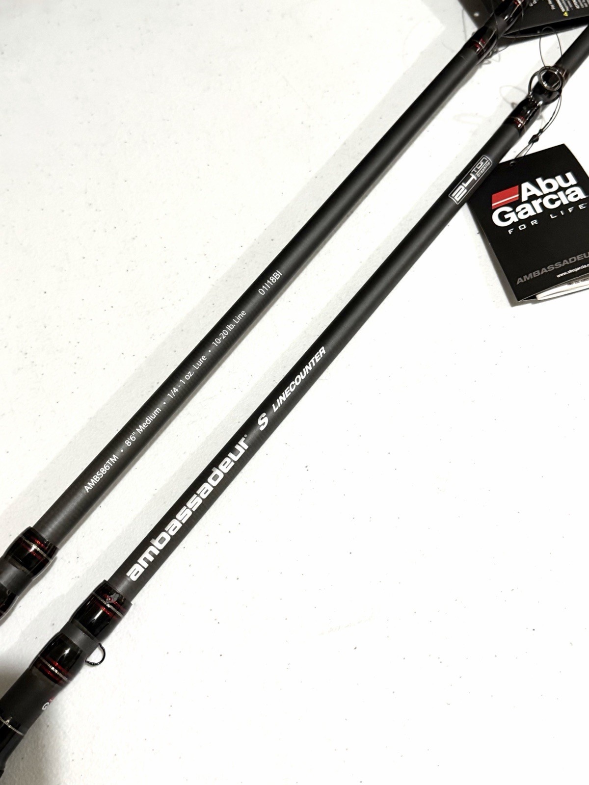 – LOT OF 2 Rods – ABU GARCIA Ambassadeur 8’6” TELESCOPIC Casting Fishing Poles