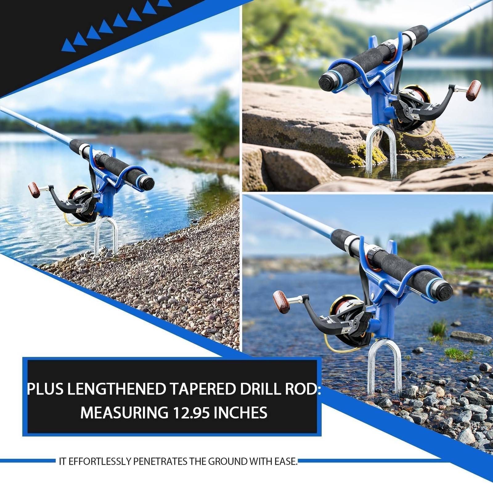 DZrudun Fishing Rod Pole Holder for Ground,Bank Fishing Rod Holder2/4 Pack,Upgra