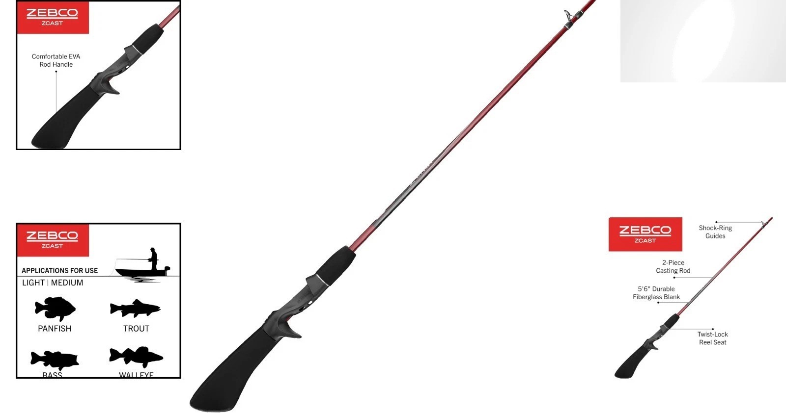 Z-Cast 5’6″ Durable Fishing Rod with Comfortable EVA Grip – Perfect for Anglers