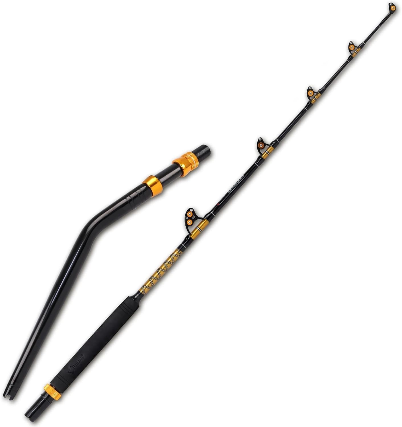 6.5′ Heavy Trolling Rod with Stainless Steel Rollers – Perfect for Deep Sea