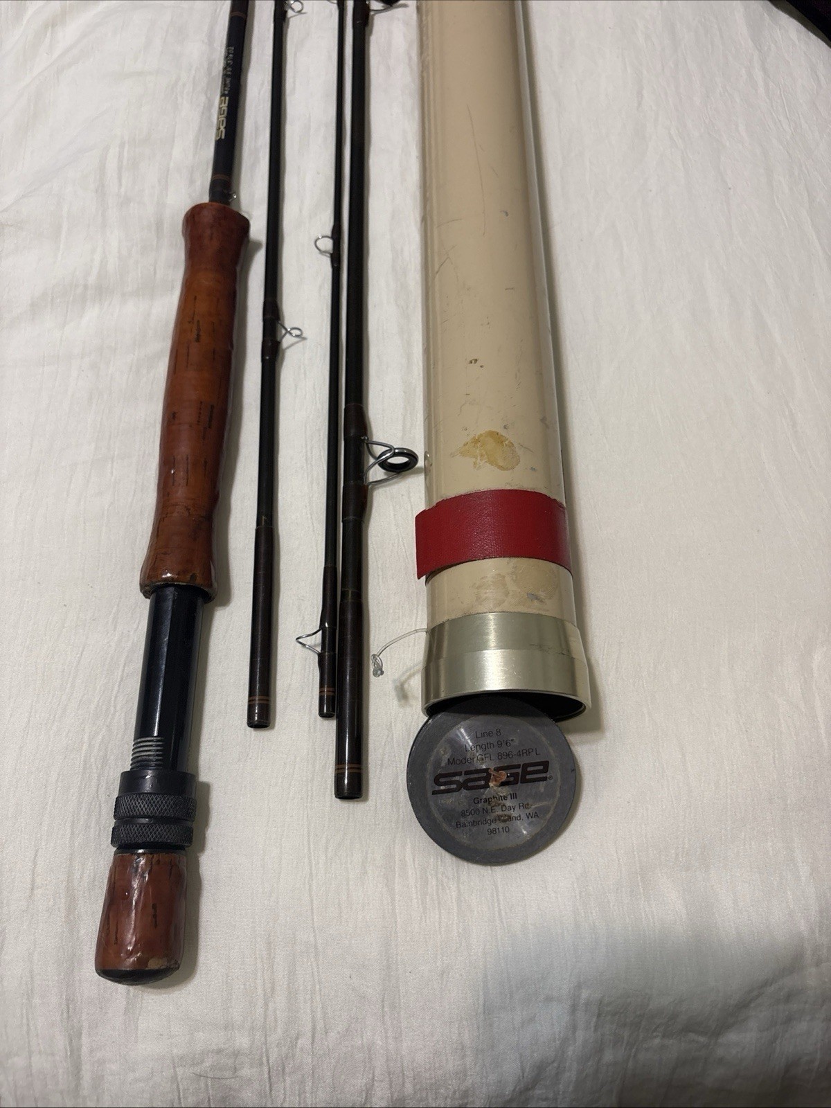 Sage Graphite III RPL 896-4 Fly Rod 9’6″ 8wt Fast 4pc w/ Tube