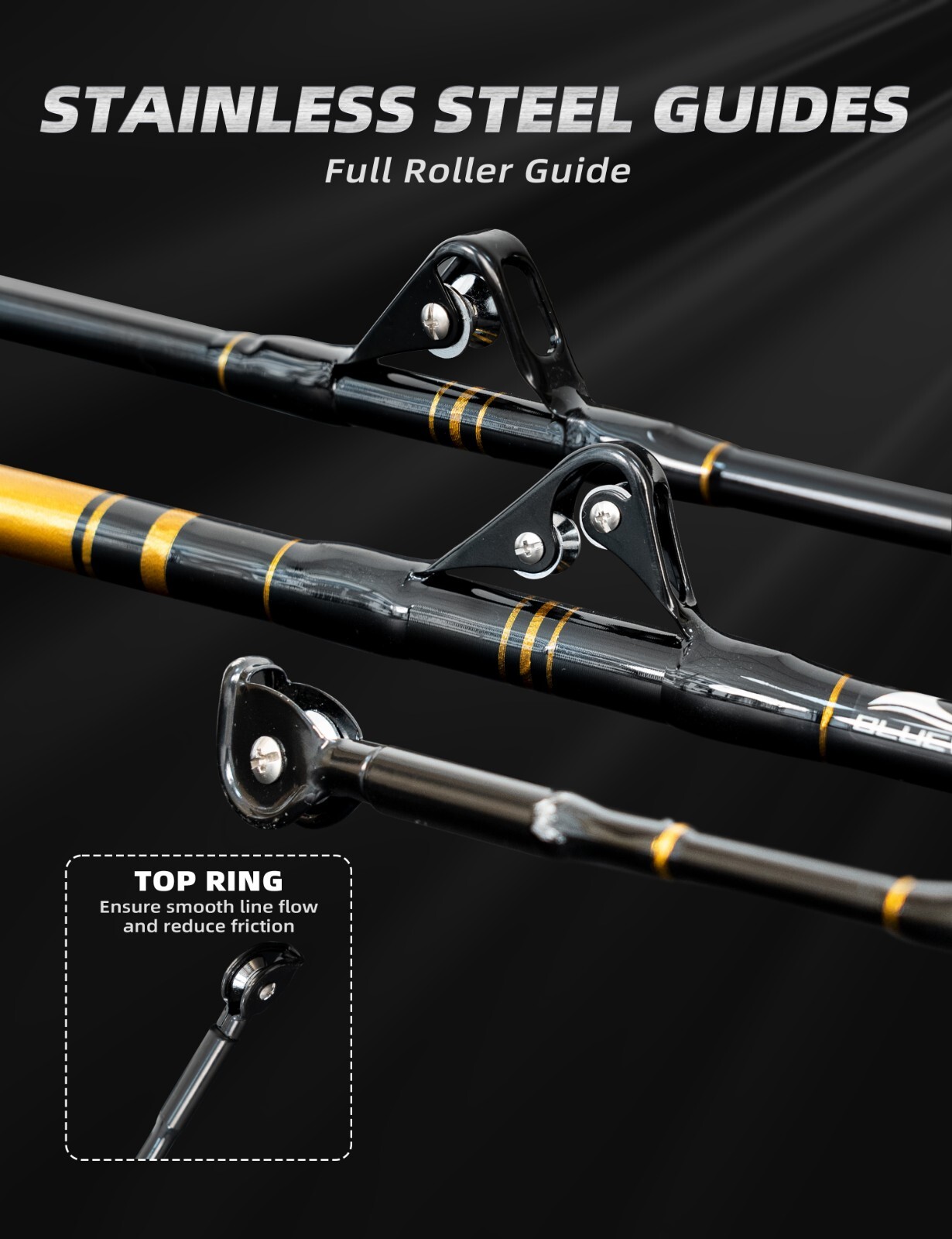 BLUEWING 6??0?? Classic Trolling Fishing Rod 1pc Fiberglass Rod Moderate Fast