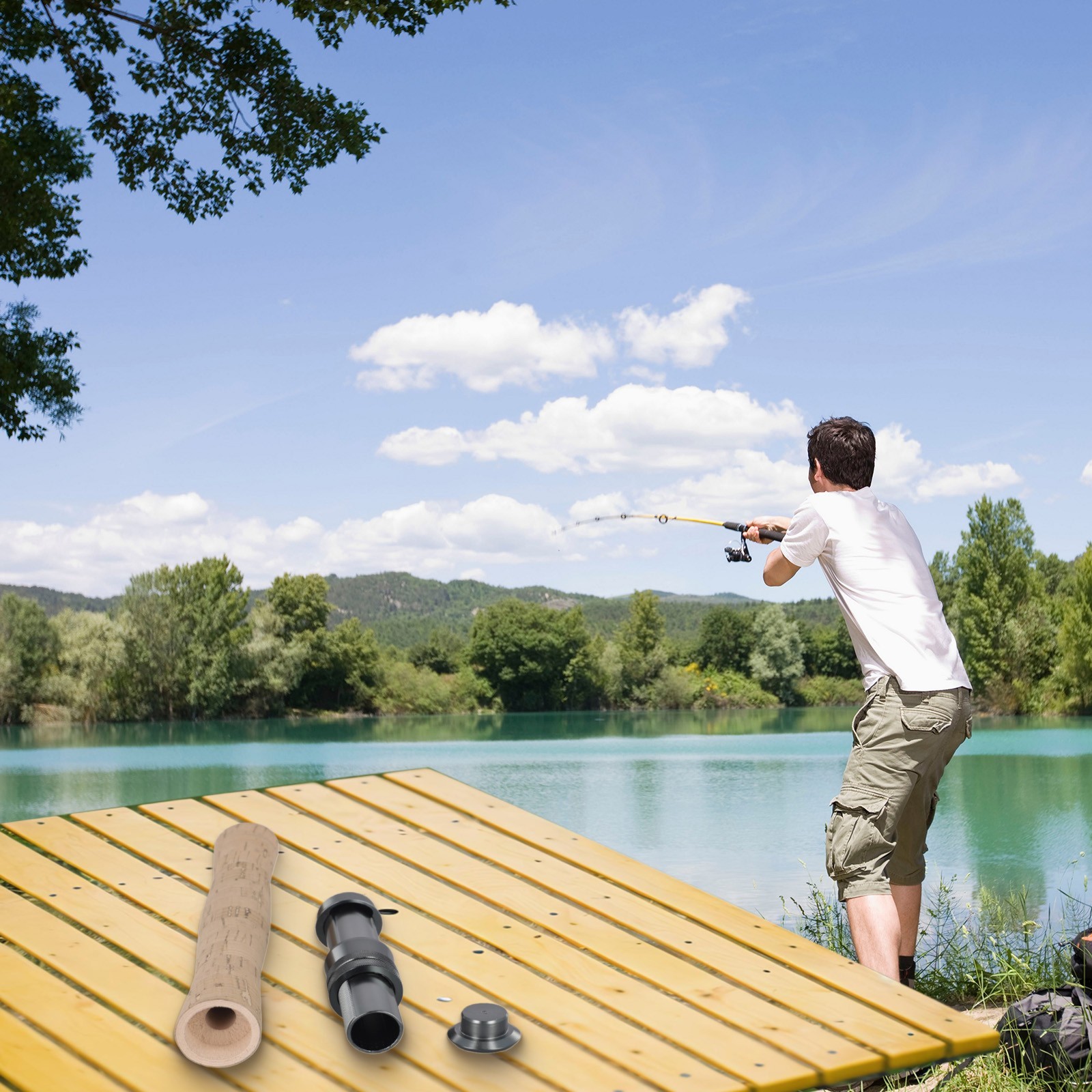 Cork Grip and Reel Seat Kit Perfect for Customizing Your Fly Fishing Rod