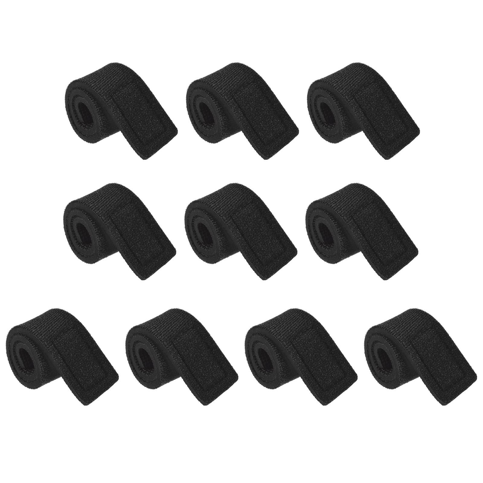 10pcs Fishing Rod Strap, 25cm Stretchy Belts Holders Pole Sleeve Cover, Black