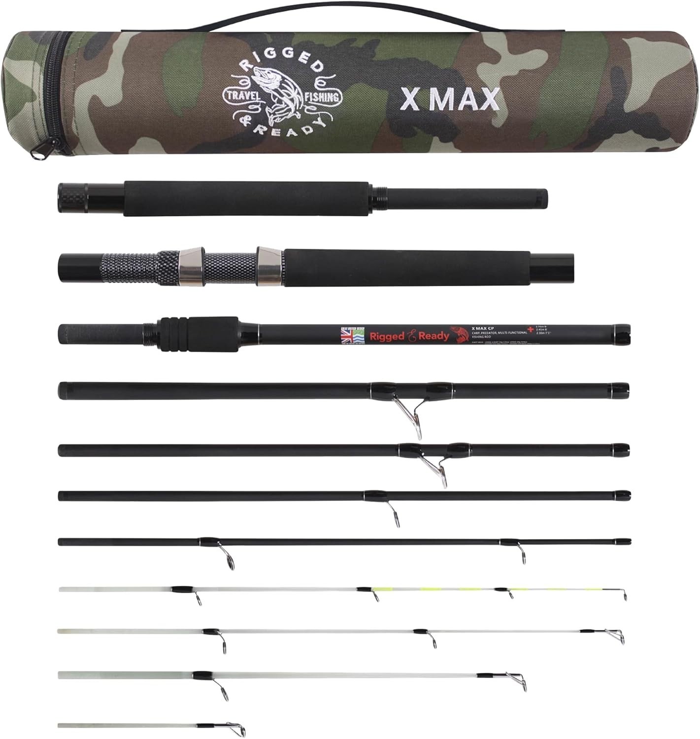 Rigged & Ready X Series Travel Fishing Rods. 6 Super Compact Combos and Rods,…