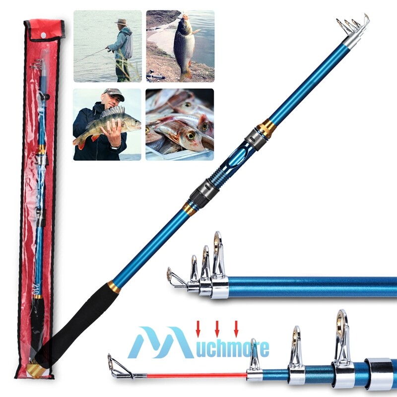 1.8-3.6m Carbon Fiber Telescopic Fishing Rod Sea Saltwater Spinning Pole & Lures