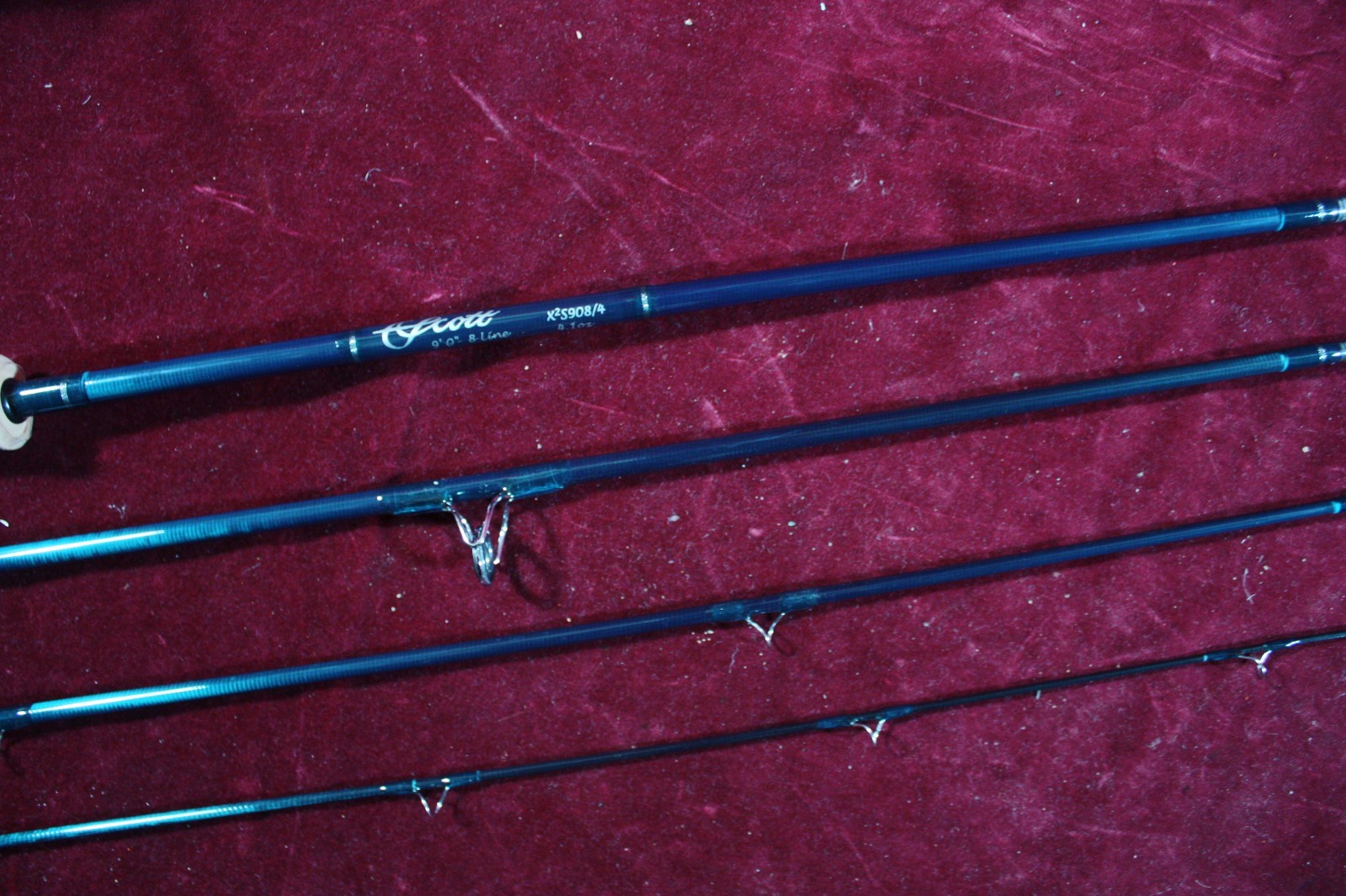 * SCOTT FLY RODS SALT WATER X2S 8WT 9′ FLY ROD X2S908/4 PIECE & CASE MINT NOS *