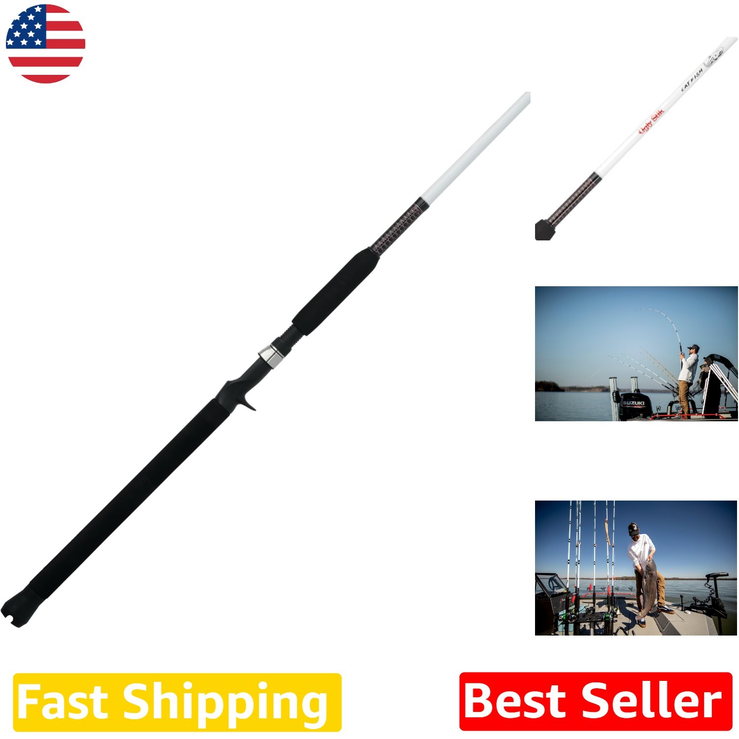 Catfish Spinning Rod 8′ MH 2 Piece 15-30lb Ugly Stik Legendary Strength