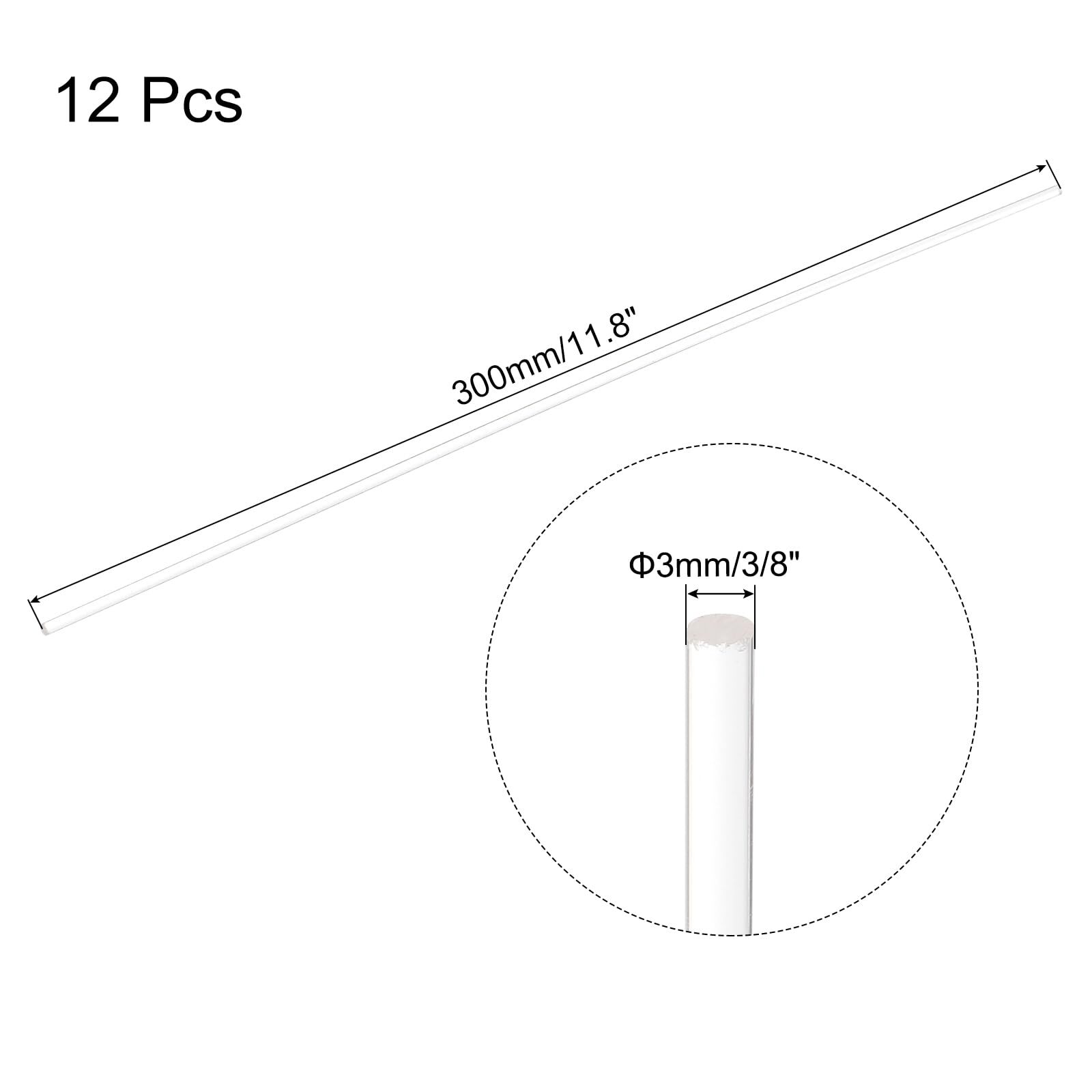 12pcs Acrylic Round Rods 1/8″ x 12″ Clear Acrylic Dowel Rods Sticks Plastic S…