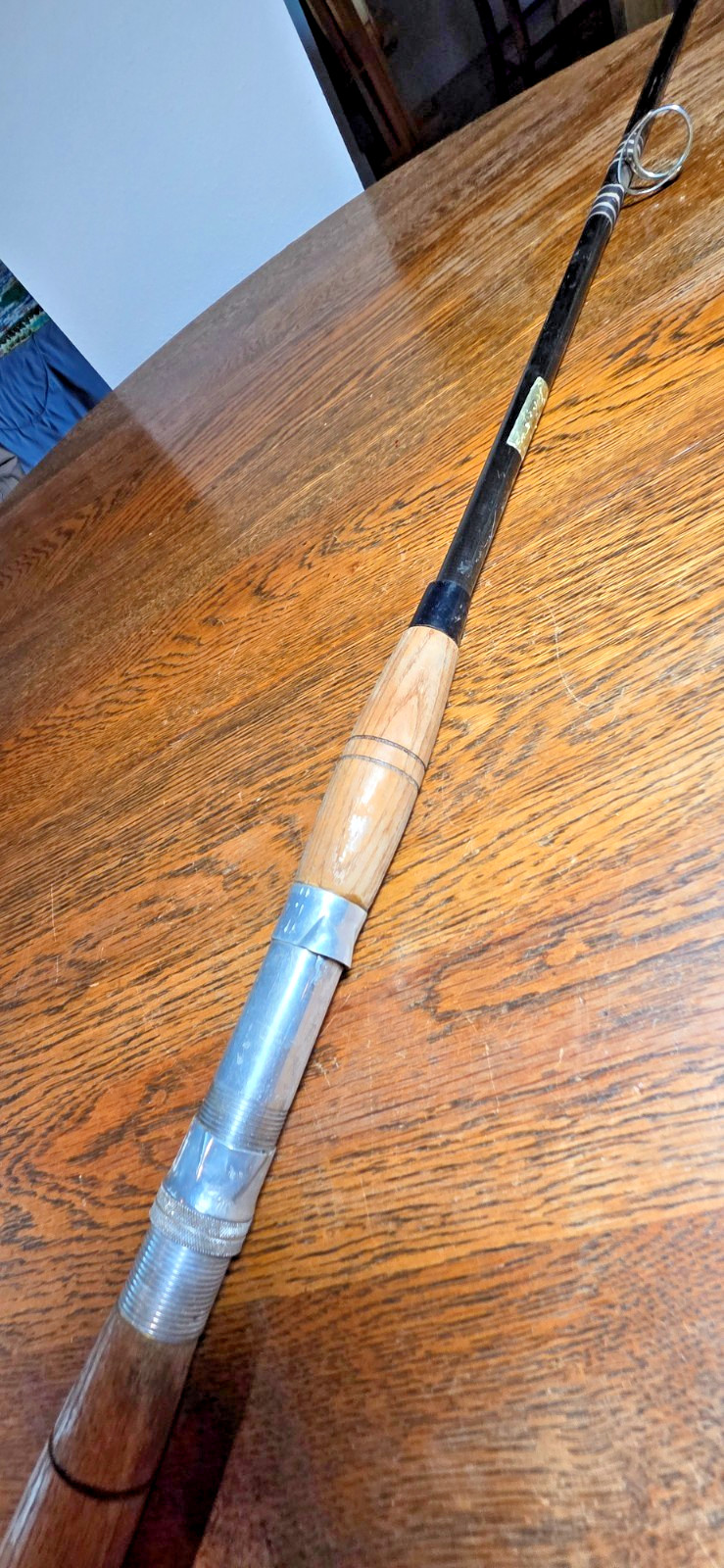 Vintage Maximus Wood Handle 1-Piece 7′ Boat Trolling Fish Rod