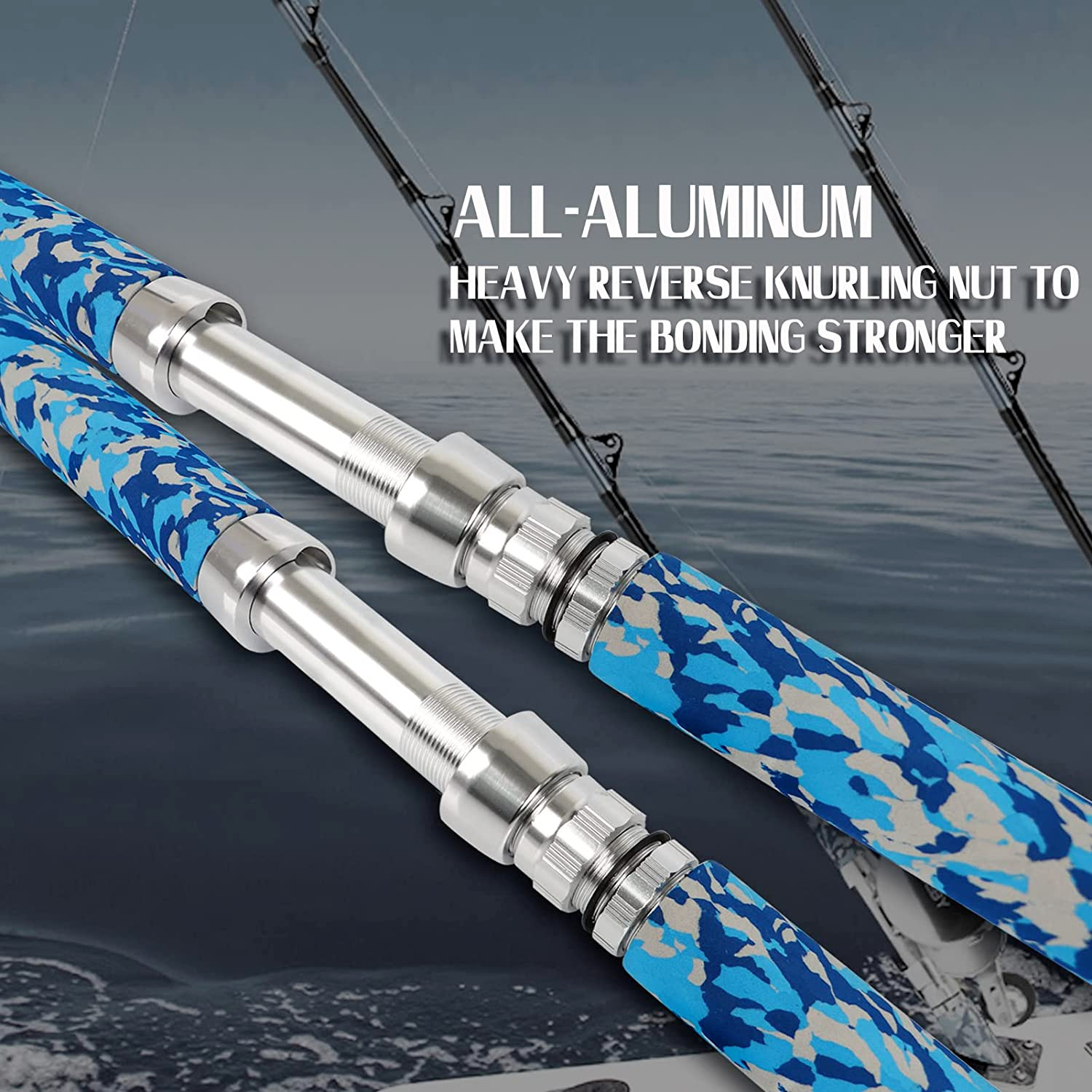 1 Piece Trolling Rod Saltwater Offshore Heavy Roller Big Game Boat Fishing Pole