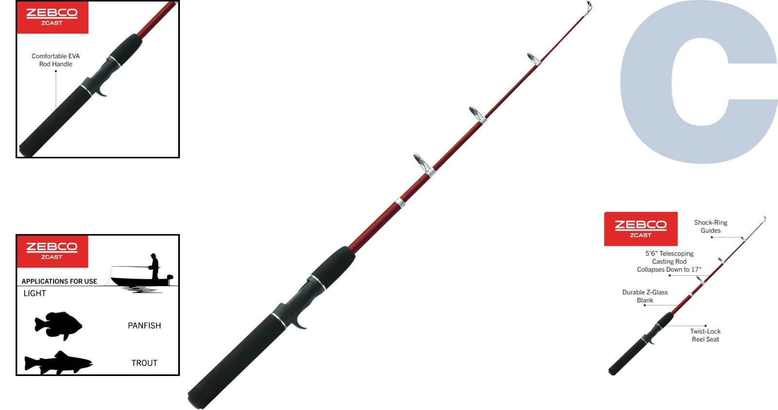 Z-Cast Medium Power Fishing Rod – Telescopic Design for Easy Travel and Fishing