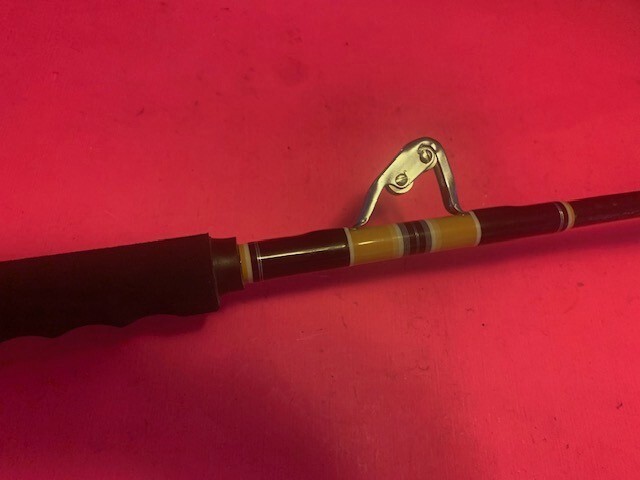 CUSTOM BUILT 5 FOOT 7 1/2 INCH 50 TO 130 POUND CLASS BOAT TROLLING FISHING ROD