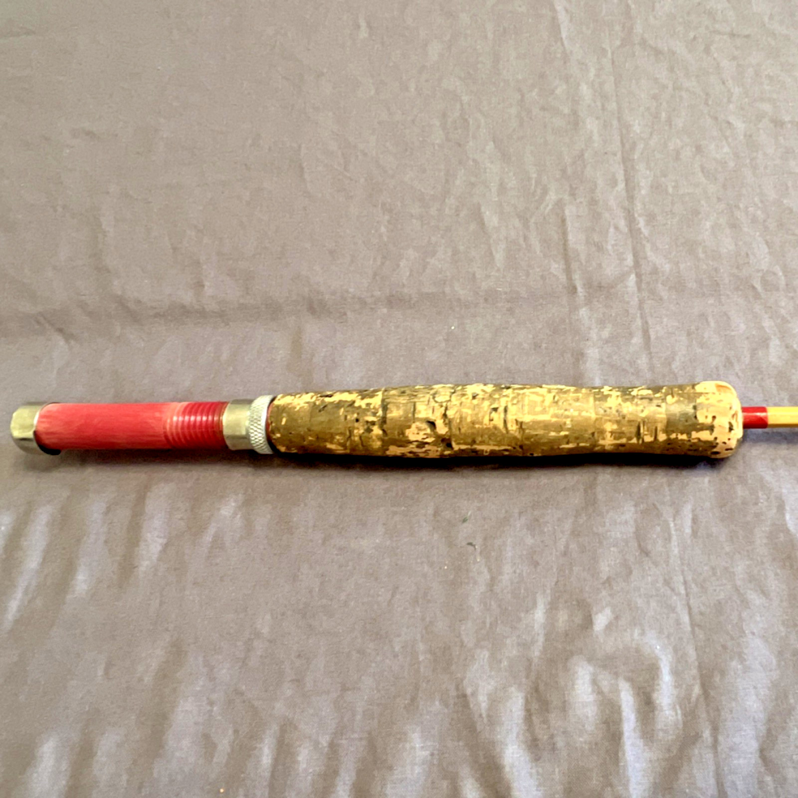 Waterloo Creek Tournament Pro Bamboo 34in Yellow Red Cork Handle Fishing Rod