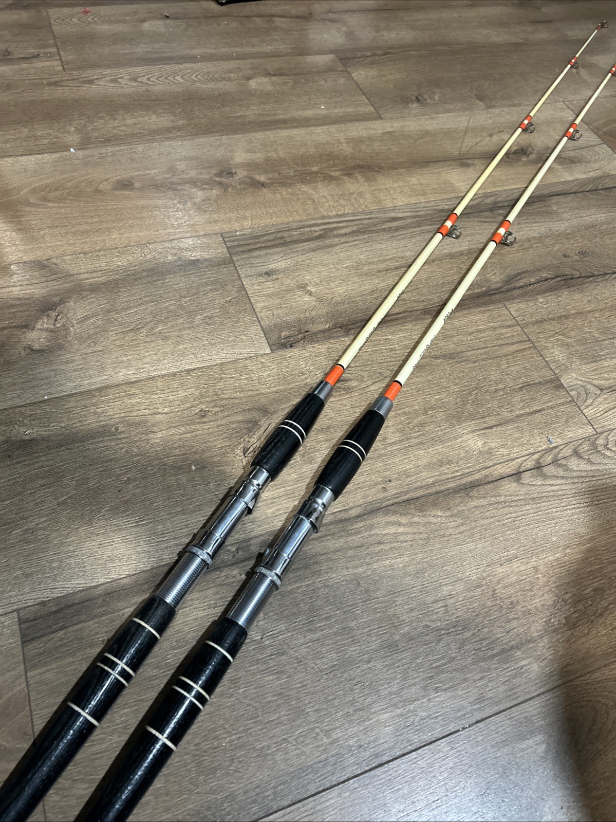 Vintage Pair Of St Croix Viking 7704-M 6’0’ fishing rods, 10-30 LB