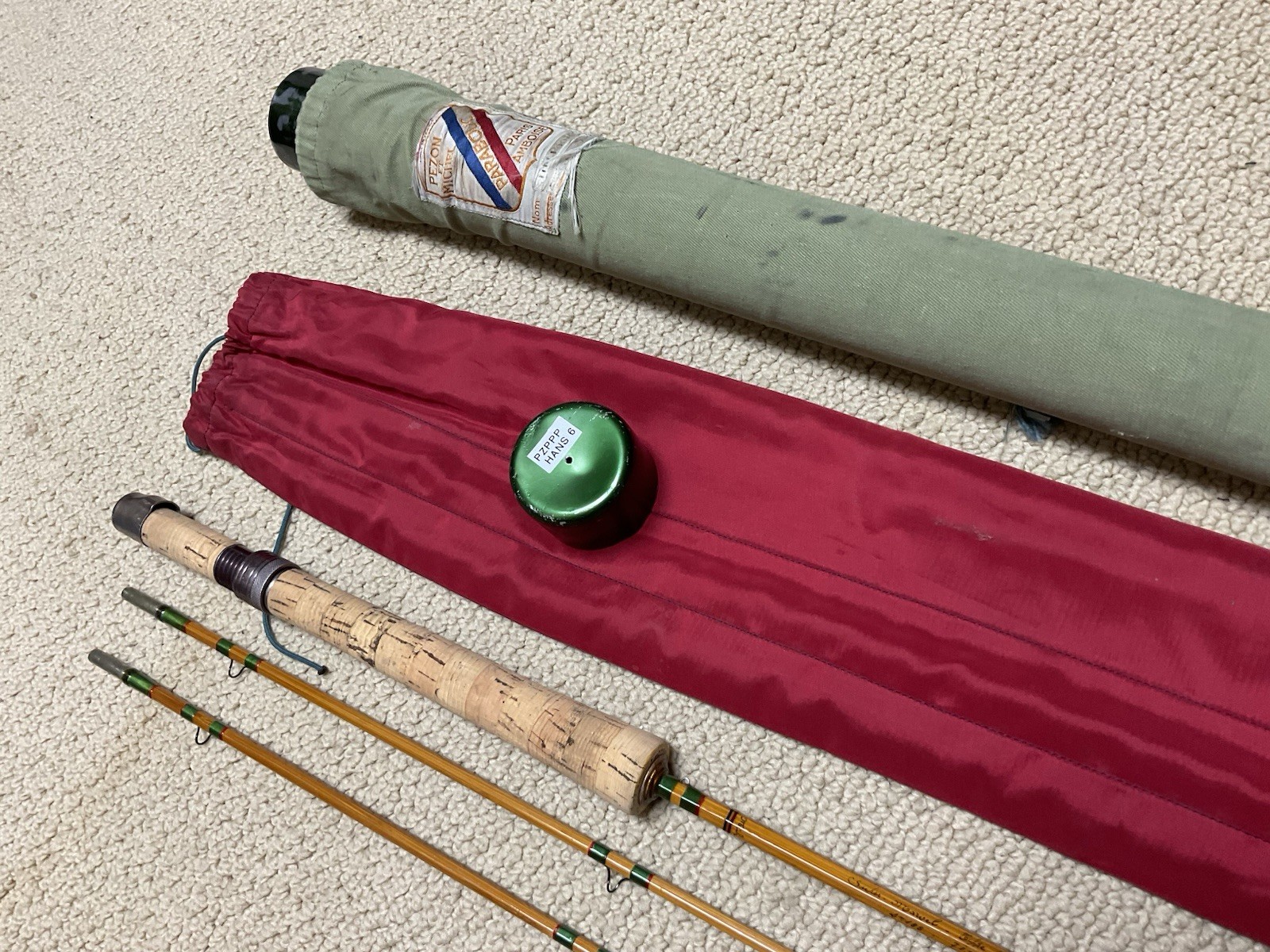 Pezon Et Michel Ritz “Super Marvel-Type Hans” Parabolic Bamboo Fly Rod 7’ 3”